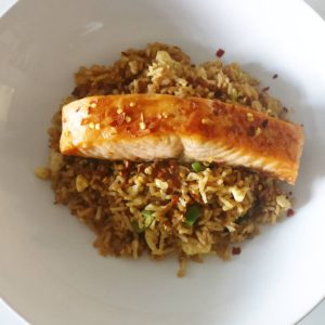 Egg Fried Rice with Salmon